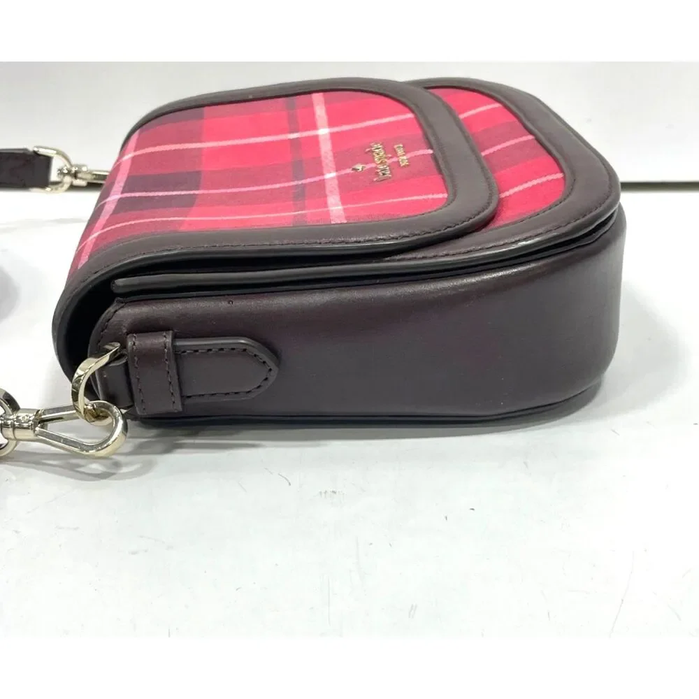 Kate Spade New York Blake-Black, Red, Pink Plaid Crossbody Bag